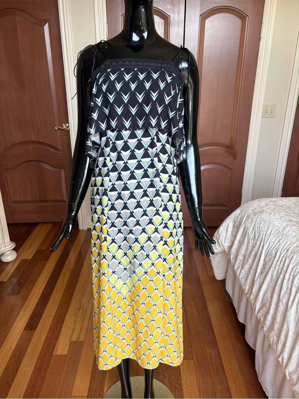 Deadstock CAARA Frenta Dress NWT Geometric Print Maxi